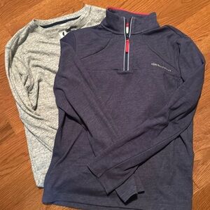 2 youth boys polo style 1/4 zip tops. Vineyard vines size large